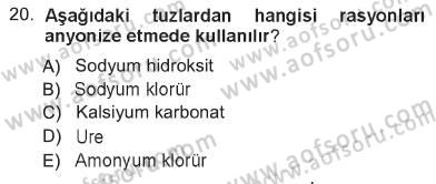 Temel Sürü Sağlığı Yönetimi Dersi 2012 - 2013 Yılı Tek Ders Sınav Soruları 20. Soru