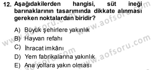 Temel Sürü Sağlığı Yönetimi Dersi 2013 - 2014 Yılı (Vize) Ara Sınavı 12. Soru