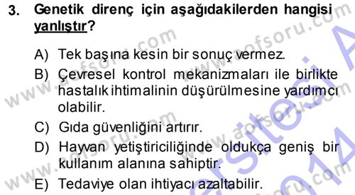 Temel Sürü Sağlığı Yönetimi Dersi 2013 - 2014 Yılı (Vize) Ara Sınav Soruları 3. Soru