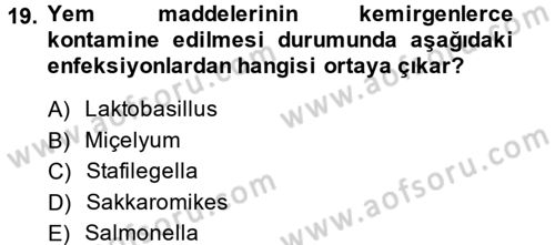 Temel Sürü Sağlığı Yönetimi Dersi 2014 - 2015 Yılı (Vize) Ara Sınav Soruları 19. Soru