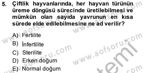 Temel Sürü Sağlığı Yönetimi Dersi 2014 - 2015 Yılı (Final) Dönem Sonu Sınav Soruları 5. Soru