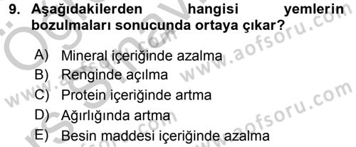 Temel Sürü Sağlığı Yönetimi Dersi 2016 - 2017 Yılı 3 Ders Sınav Soruları 9. Soru