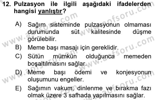 Temel Sürü Sağlığı Yönetimi Dersi 2016 - 2017 Yılı (Vize) Ara Sınav Soruları 12. Soru