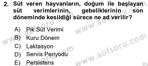 Temel Sürü Sağlığı Yönetimi Dersi 2016 - 2017 Yılı (Vize) Ara Sınav Soruları 2. Soru