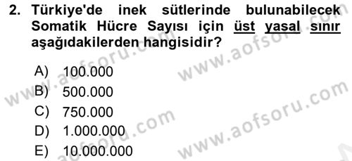 Temel Sürü Sağlığı Yönetimi Dersi 2017 - 2018 Yılı 3 Ders Sınav Soruları 2. Soru