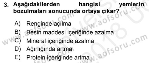Temel Sürü Sağlığı Yönetimi Dersi 2017 - 2018 Yılı 3 Ders Sınav Soruları 3. Soru