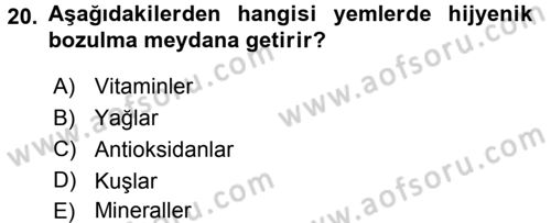 Temel Sürü Sağlığı Yönetimi Dersi Ara Sınavı Deneme Sınav Soruları 20. Soru