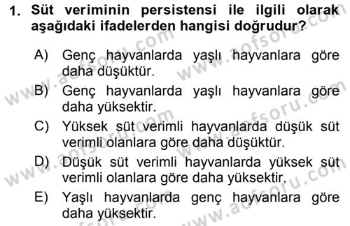 Temel Sürü Sağlığı Yönetimi Dersi 2018 - 2019 Yılı Yaz Okulu Sınav Soruları 1. Soru