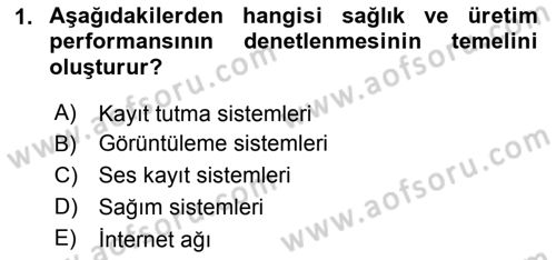 Temel Sürü Sağlığı Yönetimi Dersi 2019 - 2020 Yılı (Vize) Ara Sınav Soruları 1. Soru