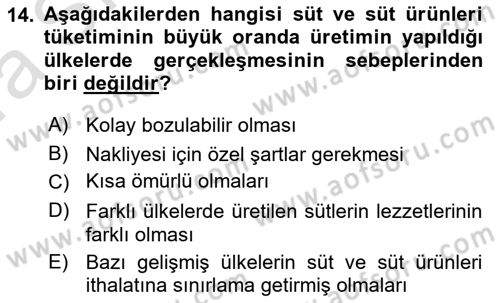 Temel Sürü Sağlığı Yönetimi Dersi Ara Sınavı Deneme Sınav Soruları 14. Soru
