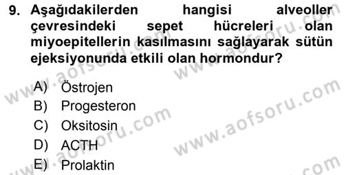 Temel Sürü Sağlığı Yönetimi Dersi 2019 - 2020 Yılı (Final) Dönem Sonu Sınav Soruları 9. Soru