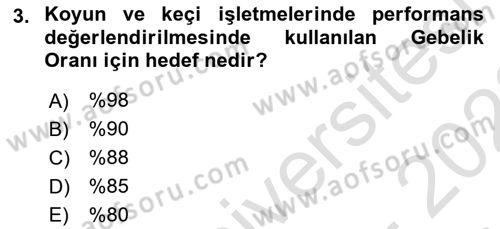 Temel Sürü Sağlığı Yönetimi Dersi 2021 - 2022 Yılı (Final) Dönem Sonu Sınav Soruları 3. Soru