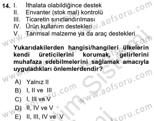 Temel Sürü Sağlığı Yönetimi Dersi 2022 - 2023 Yılı (Vize) Ara Sınavı 14. Soru