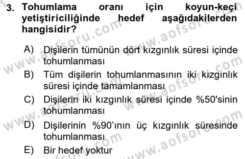 Temel Sürü Sağlığı Yönetimi Dersi 2022 - 2023 Yılı (Final) Dönem Sonu Sınav Soruları 3. Soru