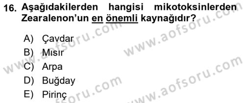 Temel Sürü Sağlığı Yönetimi Dersi 2023 - 2024 Yılı (Vize) Ara Sınav Soruları 16. Soru