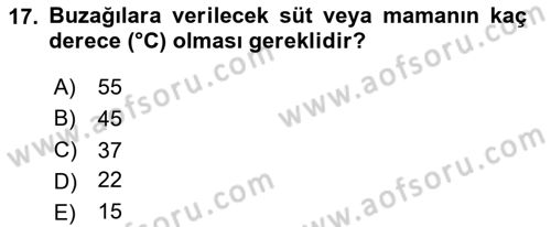 Temel Sürü Sağlığı Yönetimi Dersi 2024 - 2025 Yılı (Final) Dönem Sonu Sınav Soruları 17. Soru