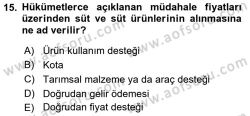 Temel Sürü Sağlığı Yönetimi Dersi 2025 - 2026 Yılı (Vize) Ara Sınav Soruları 15. Soru