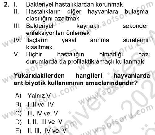 Temel Sürü Sağlığı Yönetimi Dersi 2025 - 2026 Yılı (Vize) Ara Sınav Soruları 2. Soru