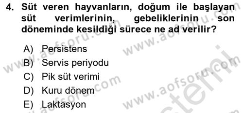 Temel Sürü Sağlığı Yönetimi Dersi 2025 - 2026 Yılı (Vize) Ara Sınav Soruları 4. Soru