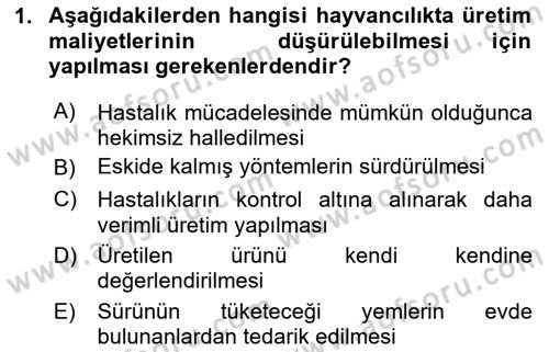 Temel Sürü Sağlığı Yönetimi Dersi 2025 - 2026 Yılı (Final) Dönem Sonu Sınav Soruları 1. Soru