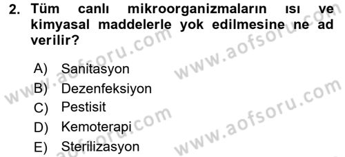 Temel Veteriner Farmakoloji ve Toksikoloji Dersi 2017 - 2018 Yılı (Final) Dönem Sonu Sınav Soruları 2. Soru