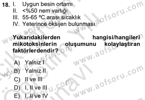 Temel Veteriner Farmakoloji ve Toksikoloji Dersi 2021 - 2022 Yılı Yaz Okulu Sınavı 18. Soru