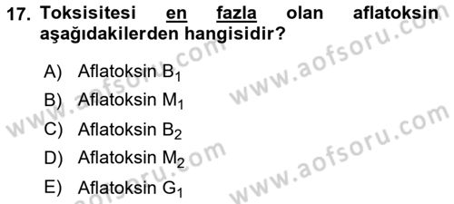 Temel Veteriner Farmakoloji ve Toksikoloji Dersi 2024 - 2025 Yılı (Final) Dönem Sonu Sınav Soruları 17. Soru