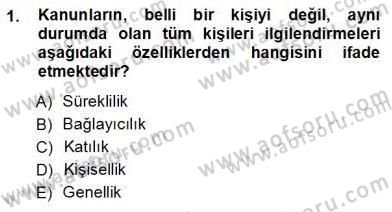 Veteriner Hizmetleri Mevzuatı ve Etik Dersi 2012 - 2013 Yılı (Vize) Ara Sınav Soruları 1. Soru