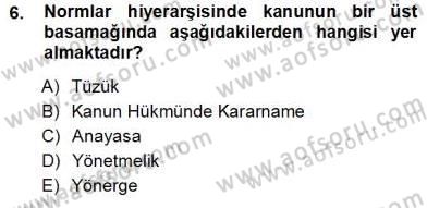 Veteriner Hizmetleri Mevzuatı ve Etik Dersi 2012 - 2013 Yılı (Vize) Ara Sınav Soruları 6. Soru