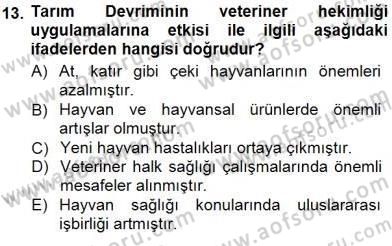 Veteriner Hizmetleri Mevzuatı ve Etik Dersi 2012 - 2013 Yılı (Final) Dönem Sonu Sınav Soruları 13. Soru