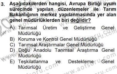 Veteriner Hizmetleri Mevzuatı ve Etik Dersi 2012 - 2013 Yılı (Final) Dönem Sonu Sınav Soruları 3. Soru