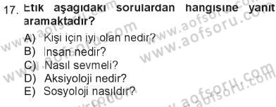 Veteriner Hizmetleri Mevzuatı ve Etik Dersi 2012 - 2013 Yılı Tek Ders Sınav Soruları 17. Soru