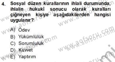 Veteriner Hizmetleri Mevzuatı ve Etik Dersi 2013 - 2014 Yılı (Vize) Ara Sınav Soruları 4. Soru