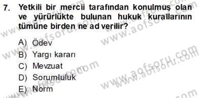 Veteriner Hizmetleri Mevzuatı ve Etik Dersi 2013 - 2014 Yılı (Vize) Ara Sınav Soruları 7. Soru