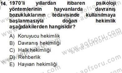 Veteriner Hizmetleri Mevzuatı ve Etik Dersi 2013 - 2014 Yılı (Final) Dönem Sonu Sınav Soruları 14. Soru