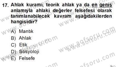 Veteriner Hizmetleri Mevzuatı ve Etik Dersi 2013 - 2014 Yılı (Final) Dönem Sonu Sınav Soruları 17. Soru