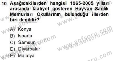Veteriner Hizmetleri Mevzuatı ve Etik Dersi 2014 - 2015 Yılı (Vize) Ara Sınav Soruları 10. Soru