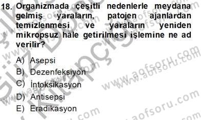 Veteriner Hizmetleri Mevzuatı ve Etik Dersi 2014 - 2015 Yılı (Vize) Ara Sınav Soruları 18. Soru