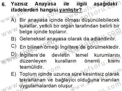 Veteriner Hizmetleri Mevzuatı ve Etik Dersi 2014 - 2015 Yılı (Vize) Ara Sınav Soruları 6. Soru