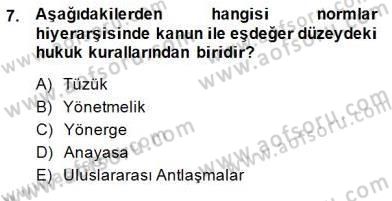 Veteriner Hizmetleri Mevzuatı ve Etik Dersi 2014 - 2015 Yılı (Vize) Ara Sınav Soruları 7. Soru