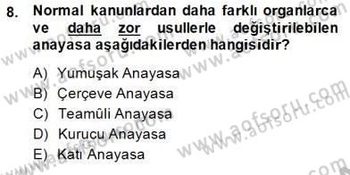 Veteriner Hizmetleri Mevzuatı ve Etik Dersi 2014 - 2015 Yılı (Vize) Ara Sınav Soruları 8. Soru
