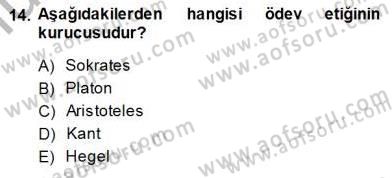 Veteriner Hizmetleri Mevzuatı ve Etik Dersi 2014 - 2015 Yılı (Final) Dönem Sonu Sınav Soruları 14. Soru