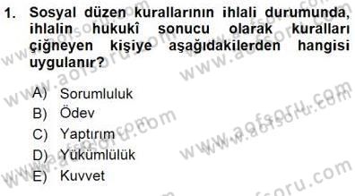 Veteriner Hizmetleri Mevzuatı ve Etik Dersi 2015 - 2016 Yılı (Vize) Ara Sınav Soruları 1. Soru