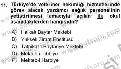 Veteriner Hizmetleri Mevzuatı ve Etik Dersi 2015 - 2016 Yılı (Vize) Ara Sınav Soruları 11. Soru