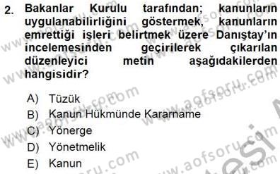 Veteriner Hizmetleri Mevzuatı ve Etik Dersi 2015 - 2016 Yılı (Vize) Ara Sınav Soruları 2. Soru