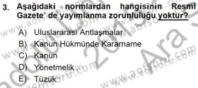 Veteriner Hizmetleri Mevzuatı ve Etik Dersi 2015 - 2016 Yılı (Vize) Ara Sınav Soruları 3. Soru