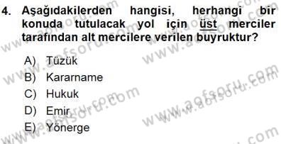 Veteriner Hizmetleri Mevzuatı ve Etik Dersi 2015 - 2016 Yılı (Vize) Ara Sınav Soruları 4. Soru