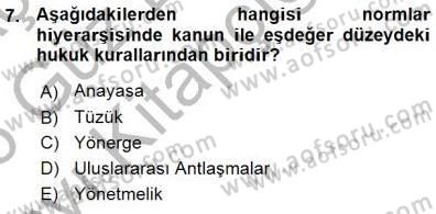Veteriner Hizmetleri Mevzuatı ve Etik Dersi 2015 - 2016 Yılı (Vize) Ara Sınav Soruları 7. Soru