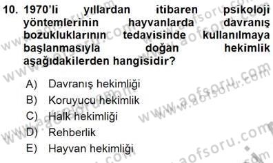 Veteriner Hizmetleri Mevzuatı ve Etik Dersi 2015 - 2016 Yılı (Final) Dönem Sonu Sınav Soruları 10. Soru
