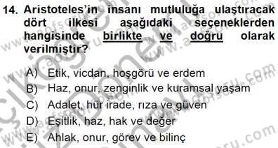 Veteriner Hizmetleri Mevzuatı ve Etik Dersi 2015 - 2016 Yılı (Final) Dönem Sonu Sınav Soruları 14. Soru